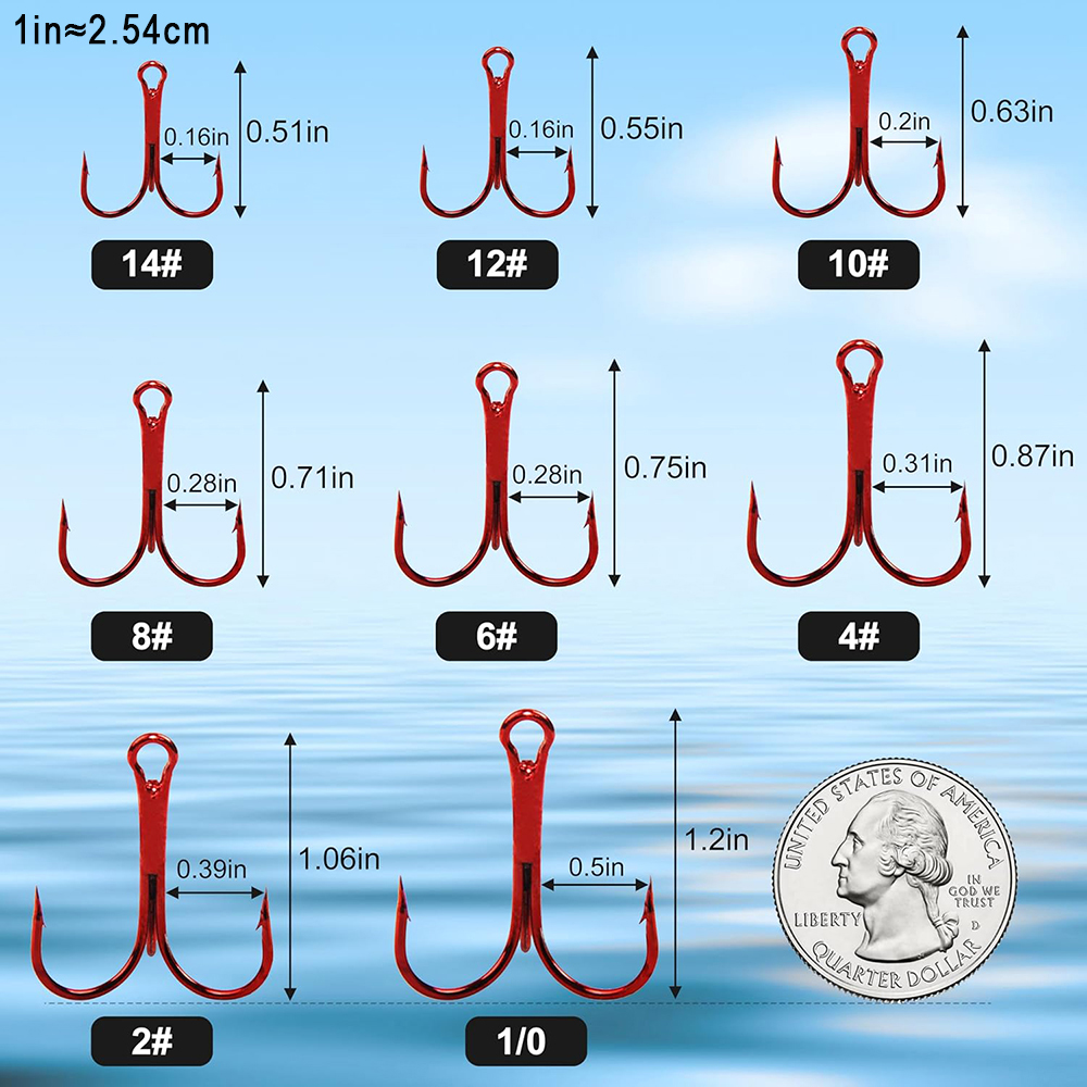 200pcs Red Treble Fishing Hook - Fishing Equipment Shop review and price