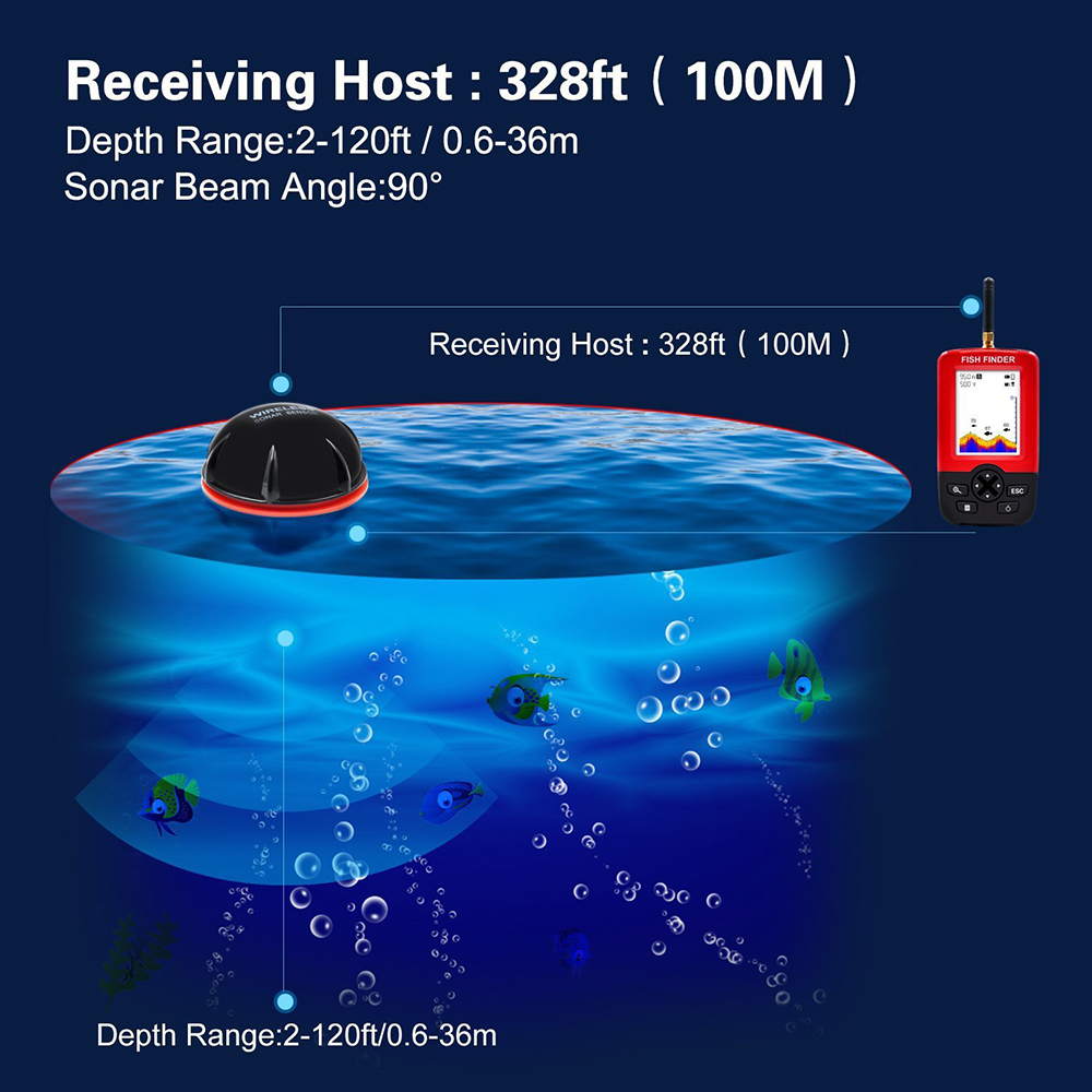 100M Portable Sonar Fish Finde - Fishing Equipment In English review and price